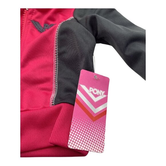 Pony Baby Girl 12M Sweatsuit Pink & Black Hoodie Pants Set Polyester Graphic - Picture 12 of 12